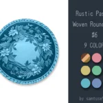 Rustic Pastel Woven Round Dance Rug #6 Samtuse963