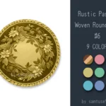 Rustic Pastel Woven Round Dance Rug #6 Samtuse963