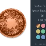 Rustic Pastel Woven Round Dance Rug #6 Samtuse963