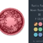 Rustic Pastel Woven Round Dance Rug #6 Samtuse963