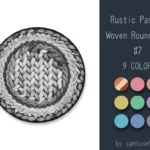Rustic Pastel Woven Round Dance Rug #7 Samtuse963