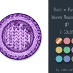 Rustic Pastel Woven Round Dance Rug #7 Samtuse963