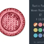 Rustic Pastel Woven Round Dance Rug #7 Samtuse963
