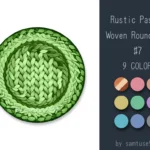 Rustic Pastel Woven Round Dance Rug #7 Samtuse963