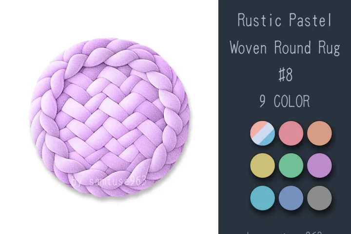 Rustic Pastel Woven Round Dance Rug #8 Samtuse963