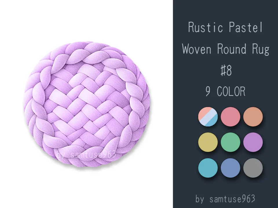Rustic Pastel Woven Round Dance Rug #8 Samtuse963