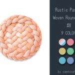 Rustic Pastel Woven Round Dance Rug #8 Samtuse963