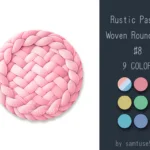 Rustic Pastel Woven Round Dance Rug #8 Samtuse963