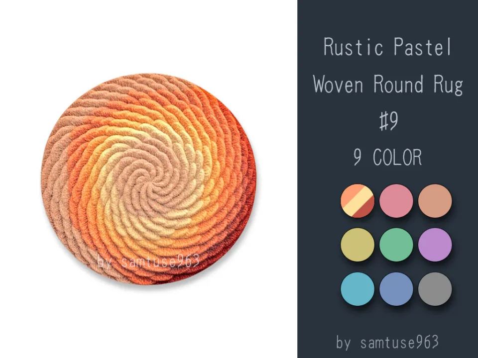 Rustic Pastel Woven Round Dance Rug #9 Samtuse963