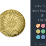 Rustic Pastel Woven Round Dance Rug #9 Samtuse963