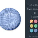 Rustic Pastel Woven Round Dance Rug #9 Samtuse963