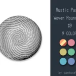 Rustic Pastel Woven Round Dance Rug #9 Samtuse963