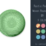 Rustic Pastel Woven Round Dance Rug #9 Samtuse963