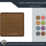 HQ Rustic Pastel Woven Square Dance Rug #1 Samtuse963