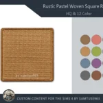 HQ Rustic Pastel Woven Square Dance Rug #1 Samtuse963