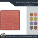HQ Rustic Pastel Woven Square Dance Rug #1 Samtuse963