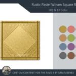 HQ Rustic Pastel Woven Square Dance Rug #2 Samtuse963