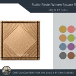 HQ Rustic Pastel Woven Square Dance Rug #2 Samtuse963