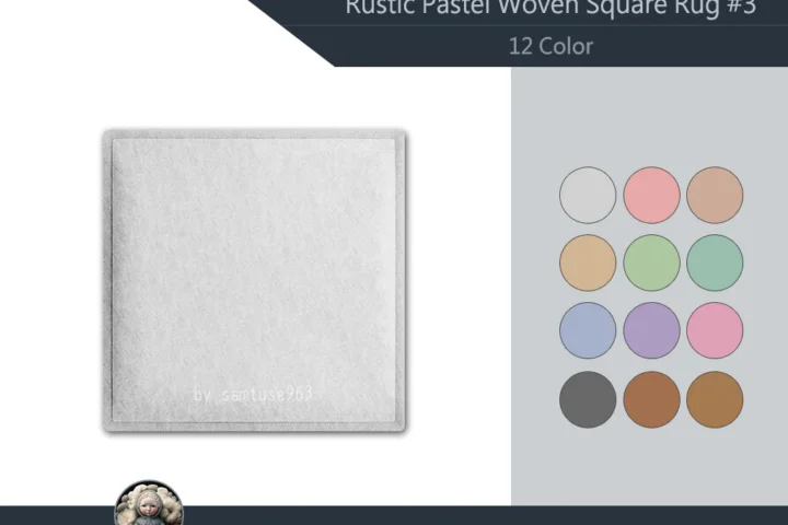 Rustic Pastel Woven Square Dance Rug #3 Samtuse963