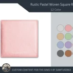 Rustic Pastel Woven Square Dance Rug #3 Samtuse963