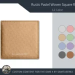 Rustic Pastel Woven Square Dance Rug #3 Samtuse963