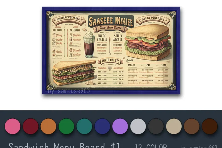 Sandwich Menu Board #1 Samtuse963