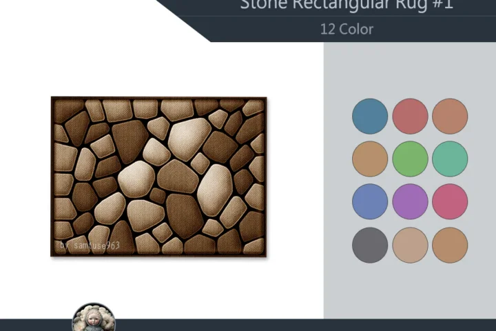 Stone Rectangular Dance Rug #1 Samtuse963