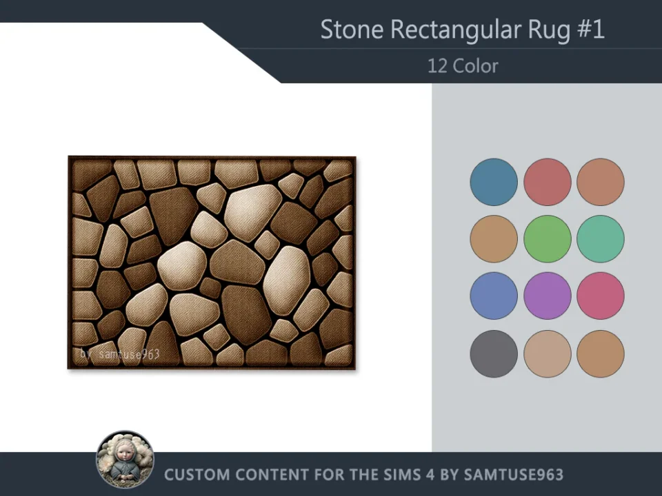 Stone Rectangular Dance Rug #1 Samtuse963