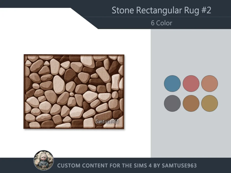 Stone Rectangular Dance Rug #2 Samtuse963