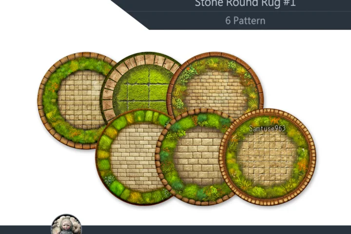Stone Round Dance Rug #1 Samtuse963