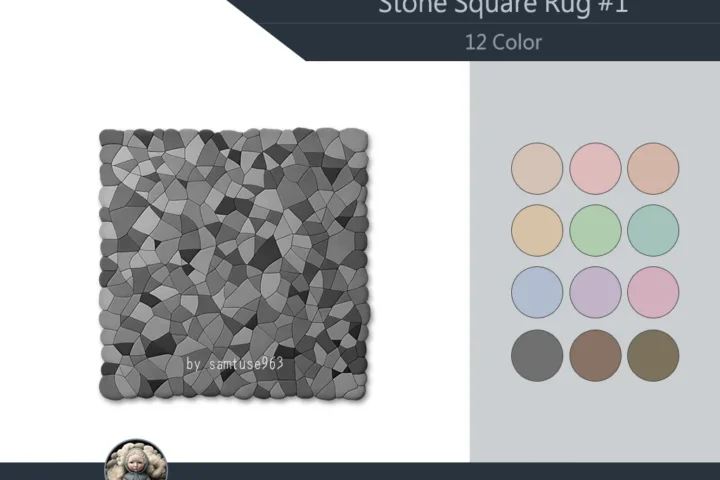 Stone Square Dance Rug #1 Samtuse963
