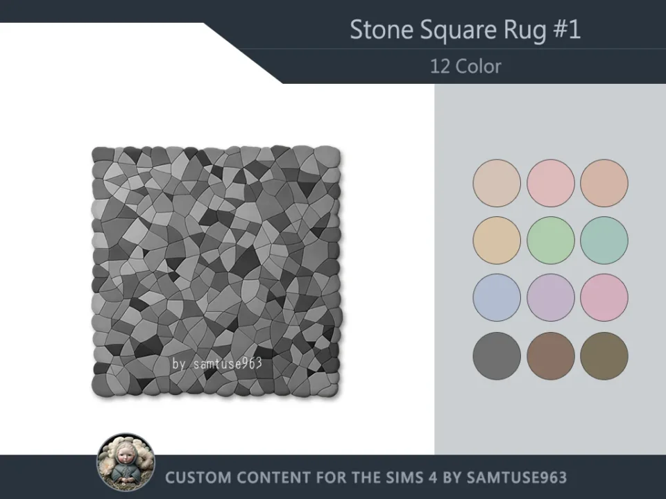 Stone Square Dance Rug #1 Samtuse963