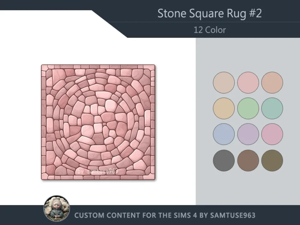 Stone Square Dance Rug #2 Samtuse963