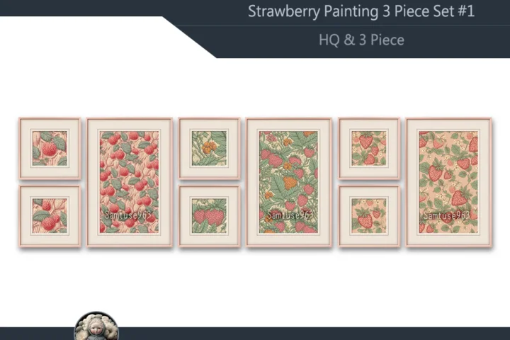 HQ Strawberry Painting 3 Piece Set #1 Sellable Extra F Samtuse963