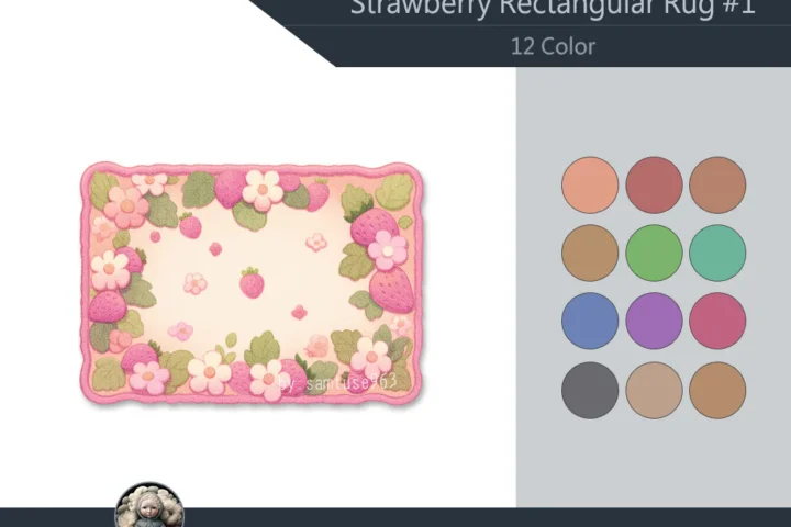 Strawberry Rectangular Dance Rug #1 Samtuse963