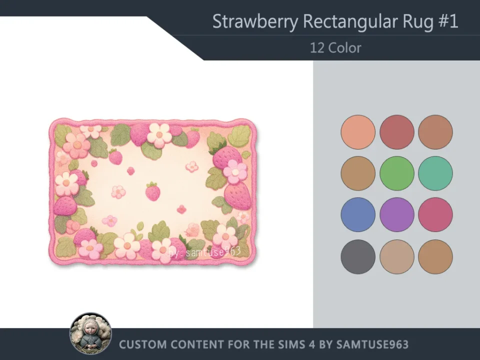 Strawberry Rectangular Dance Rug #1 Samtuse963