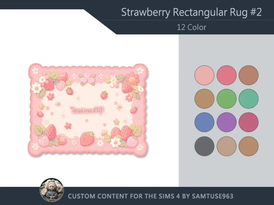 Strawberry Rectangular Dance Rug #2 Samtuse963