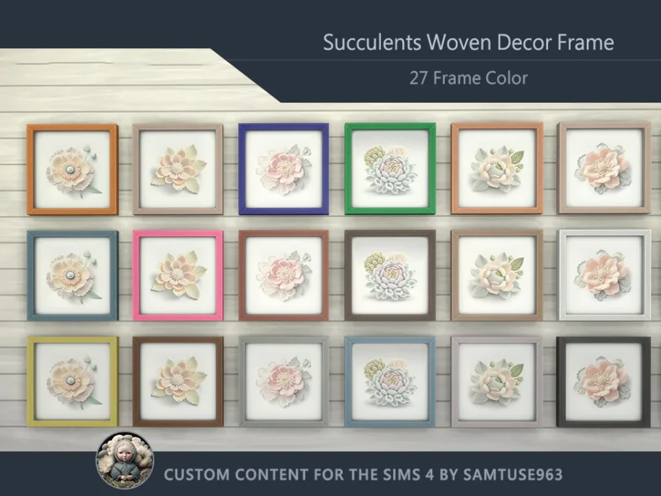 Succulents Woven Decor Frame #5 Samtuse963