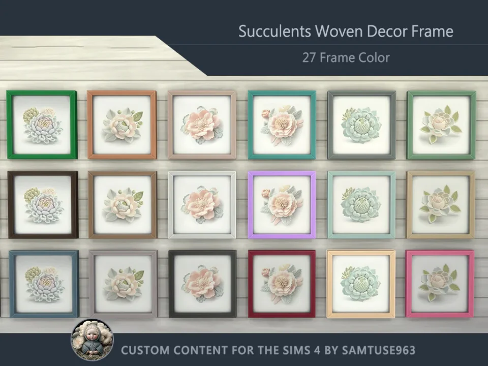 Succulents Woven Decor Frame #8 Samtuse963