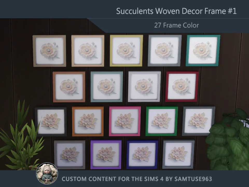 HQ Succulents Woven Decor Frame #1 Samtuse963