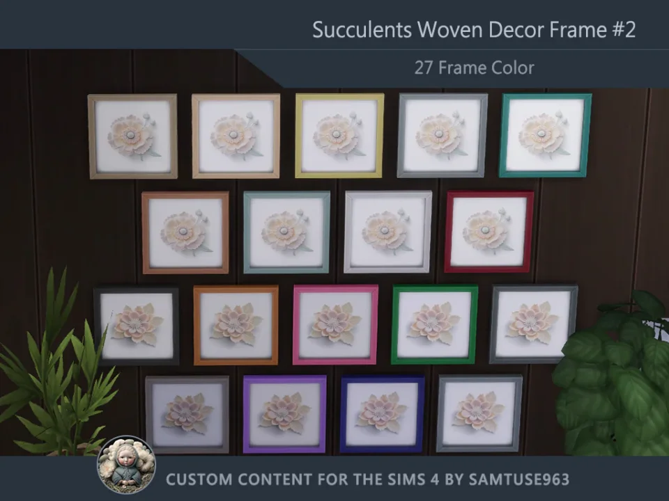 HQ Succulents Woven Decor Frame #2 Samtuse963
