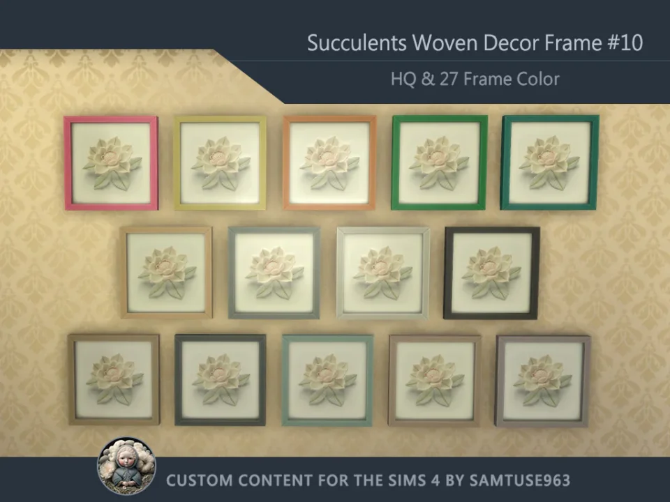 HQ Succulents Woven Decor Frame #10 Samtuse963