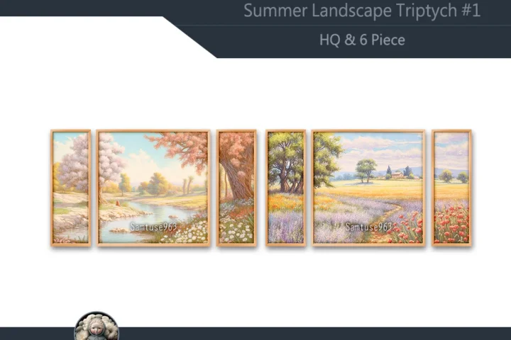HQ Summer Landscape Triptych #1 Sellable Extra E Samtuse963