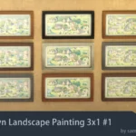 Town Landscape Painting 3x1 #1 Samtuse963