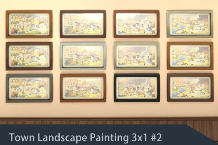 Town Landscape Painting 3x1 #2 Samtuse963