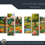 HQ Town Landscape Triptych #3 Sellable Extra B Samtuse963