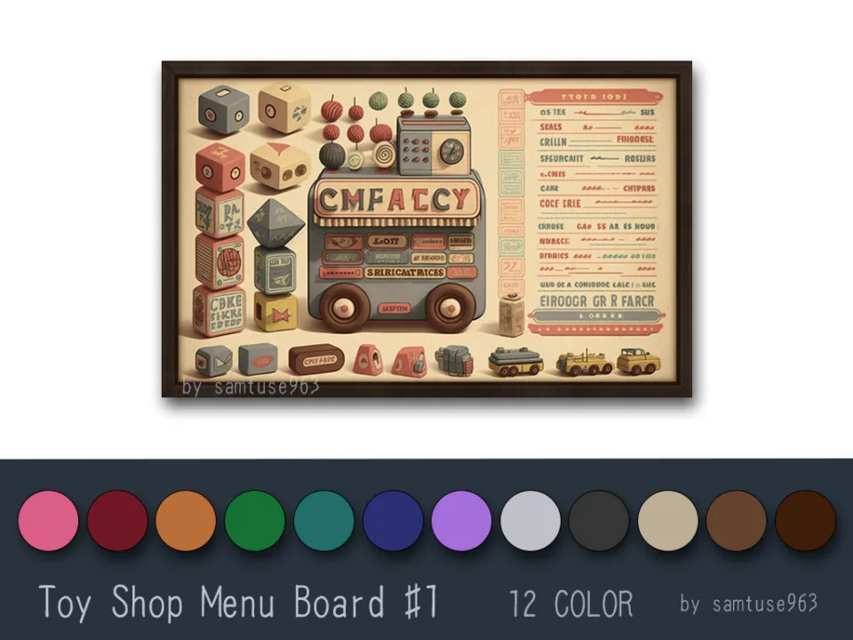 Toy Shop Menu Board #1 Samtuse963