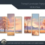 HQ Tranquil Landscape Triptych #1 Extra B Samtuse963