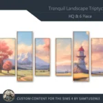 HQ Tranquil Landscape Triptych #1 Extra B Samtuse963