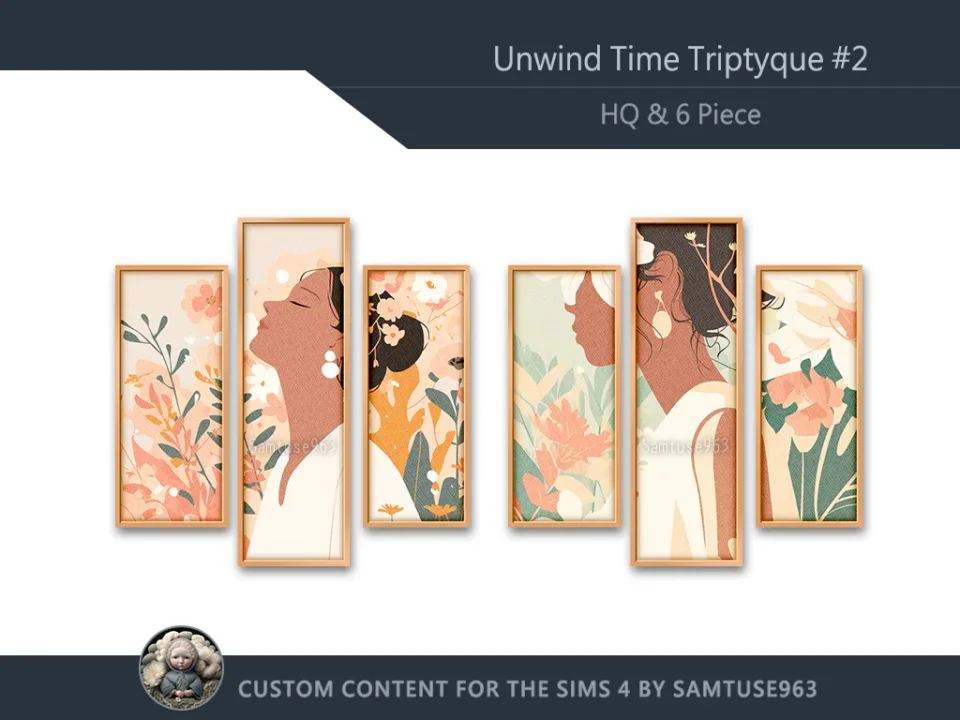 HQ Unwind Time Triptych #2 Sellable Extra B Samtuse963